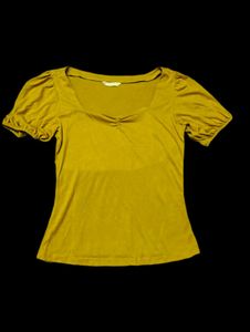 Mustard Yellow Puff Sleeve Top