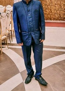 Party Men Blue Tailored Fit Blazer with pant