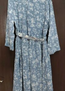 Blue Floral Midi Dress