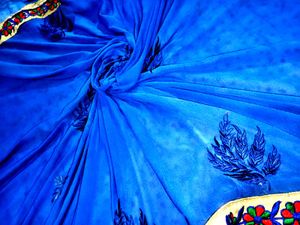 Vibrant Royal Blue Embroidered Saree