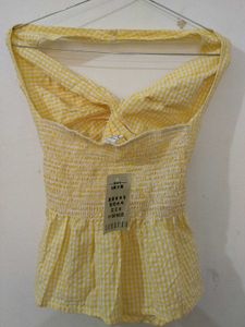 Yellow Gingham Halter Top