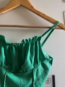 Green Ribbed Camisole Top