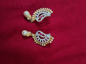 Elegant Pearl & Diamond Earrings