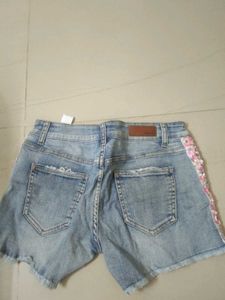 Sparkly Sequin Denim Shorts