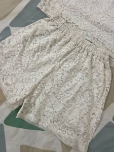 White Lace Cami &amp; Shorts Set