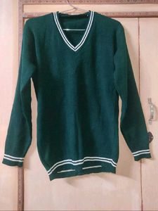 Boys Dark Green Winter Sweater | V-Neck