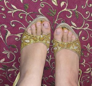 Elegant Gold Embellished Heels