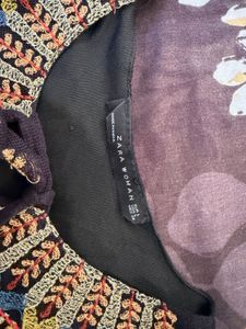 Embroidered Black Sheer Tunic
