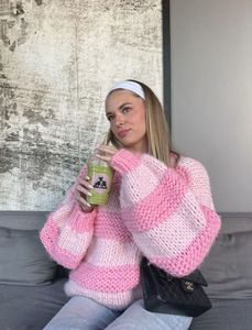 Striped Pink Knit Sweater