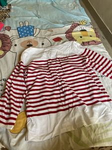 Red &amp; White Striped Long Sleeve Top