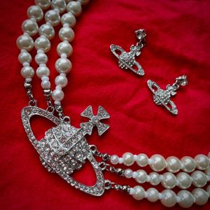 Vivienne Westwood Pearl Necklace and Earring Set