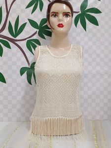 (600)Boho Fringe Lace Tank