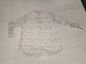 Floral Print Button-Up shirt top
