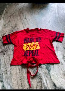 Graphic Print Crop Top