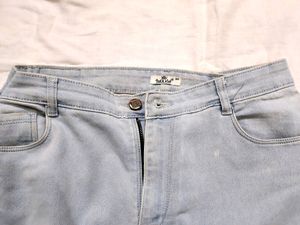 New Ice Blue Shade Trendy Straight Fit Jean Women