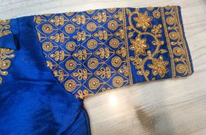 Blue Embroidered Heavy Work Blouse