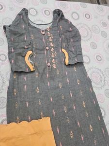 Elegant Grey Kurta Set with  Pant