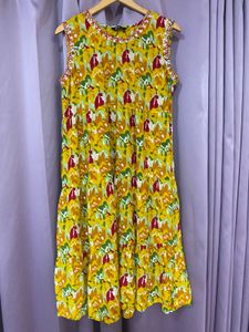 Yellow Kurta with Embellished Neckline