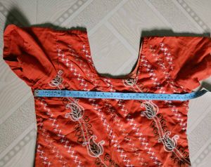 Orange Embroidery Kurta