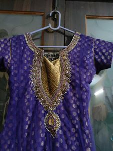 Elegant Purple &amp; Gold kurti anarkali