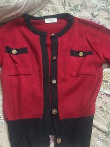 Red Trim Cardigan