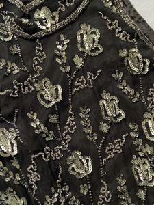 Sparkling Black Embellished Sleeveless Top