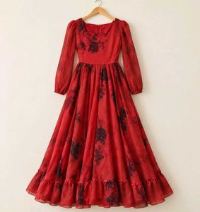 Red Floral Maxi Dress