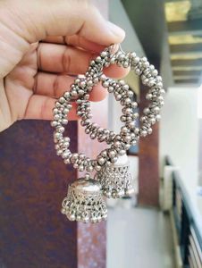 Silver Jhumka Earrings