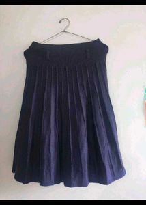 Cream Button-Front A-Line Skirt