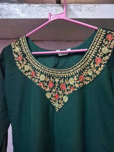 Embroidered Teal Kurta