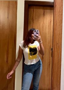 SALE - Graphic Print White T-Shirt