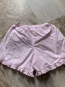 Light Pink Ruffled Pajama Shorts