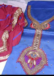 Royal Blue Embroidered Kurta Set