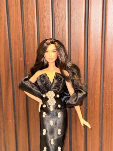 Stunning Black Embellished Midi Dress (handmade)