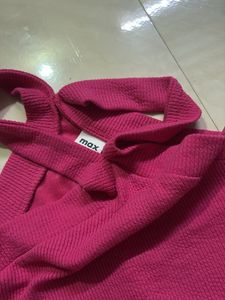 max Pink Crisscross Crop Top