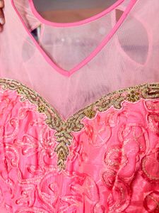 Stunning Coral Embroidered Gown