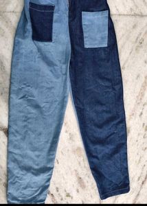 Patchwork Denim Zip Dress