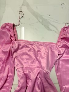 H&amp;M Chic Pink Long Sleeve Mini Dress