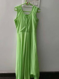 Green Dress with Floral Detail