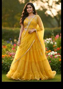 bust 38 Stunning Yellow Lehenga Choli