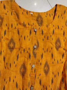 Yellow Ikat Print Kurta