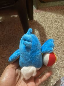 Cute Blue Plush Toy with Yellow Beak