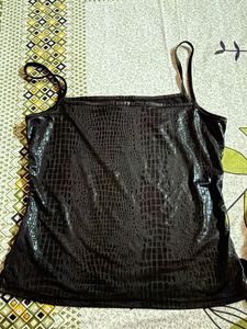 SHEIN Black Crocodile Print Mini Dress
