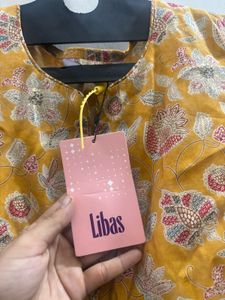 Libas Yellow Floral Kurta Set with Pants