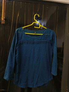 Stylish Blue Long Sleeve Top