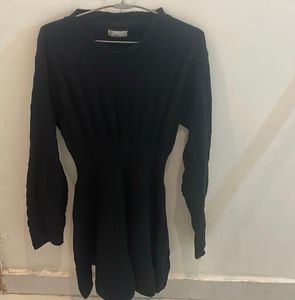 Black Knit Mini Dress