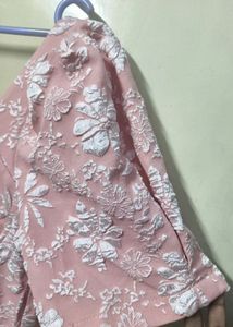 Chic Pink Lace Puff Sleeve Dress
