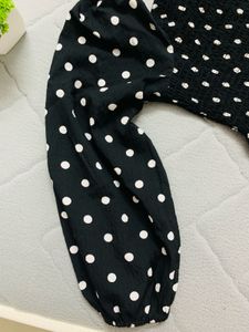 polka Print Dress-SIZE M