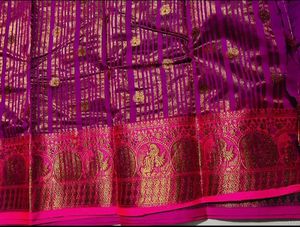 Elegant Teal &amp; Pink Banarasi Silk Saree