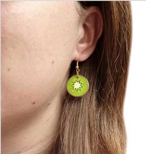 Cute Kiwi Slice Earrings